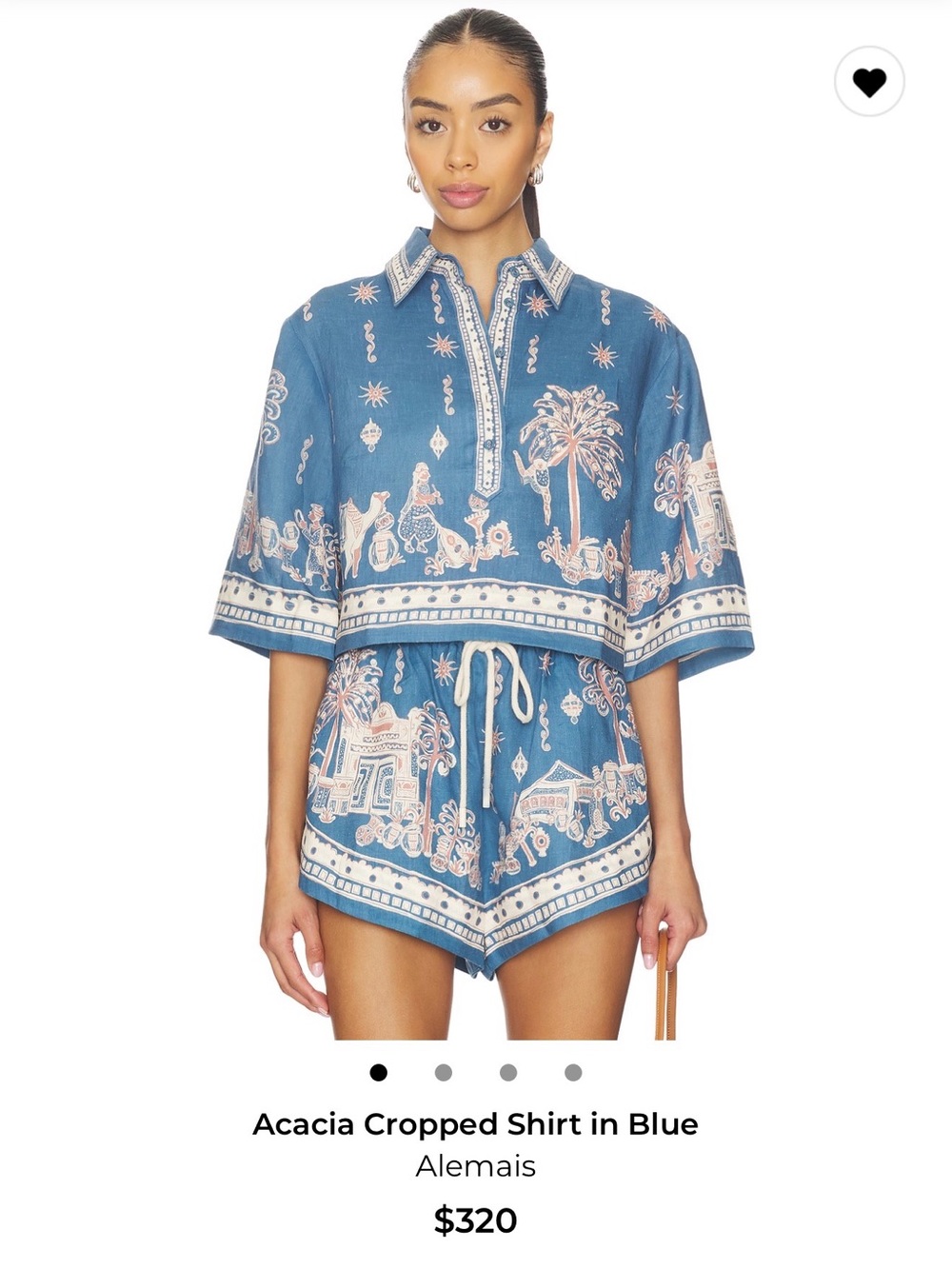 Worn once - Alemais Acacia Cropped shirt in blue